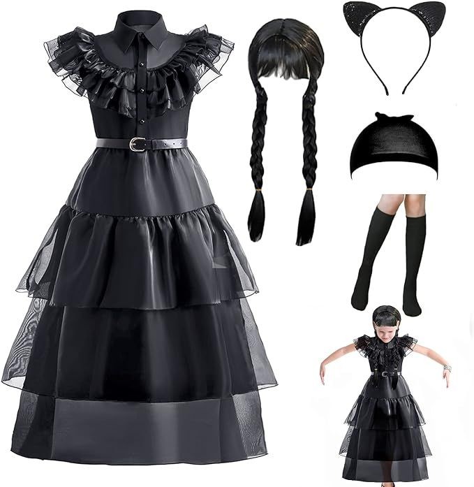 Girls Black Halloween Dress Up